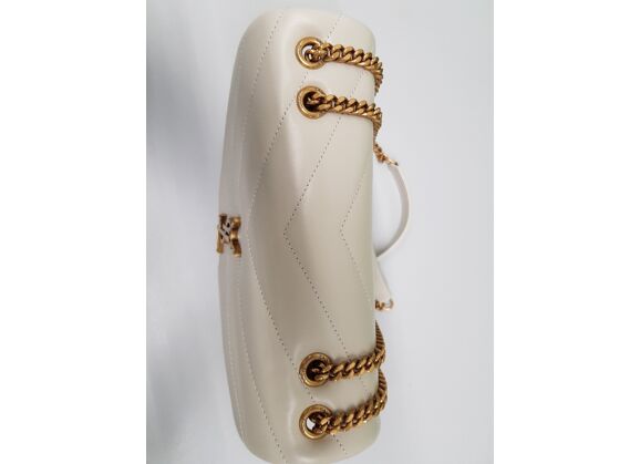 Image Sac à main YVES SAINT LAURENT Loulou PM Porté épaule Cuir Blanc