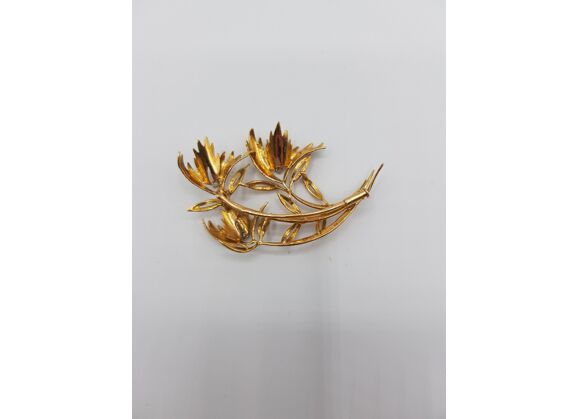 Image Broche Or empierré NON SIGNE Or jaune Diamants