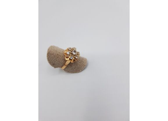 Image Bague Fleur Or rose Oxydes de zirconium
