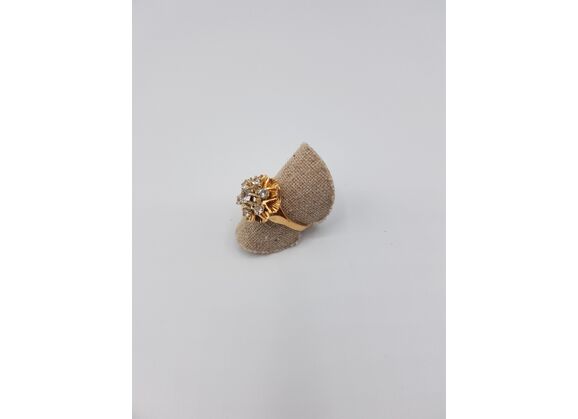 Image Bague Fleur Or rose Oxydes de zirconium