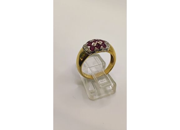 Image Bague Or jaune Rubis Diamant