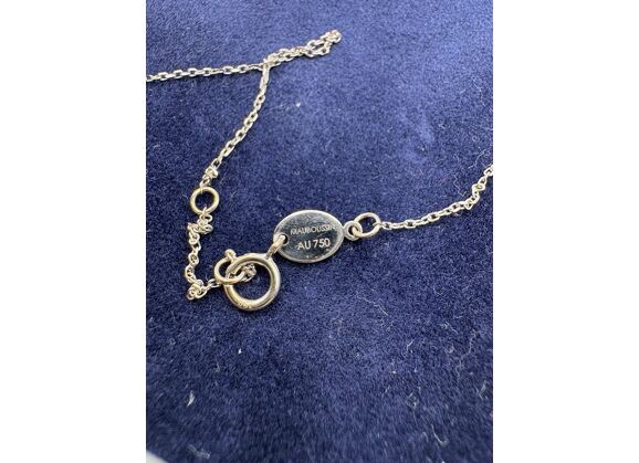 Image Collier Or blanc Topaze Diamant