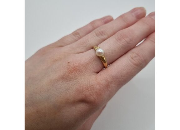Image Bague Or jaune Perle