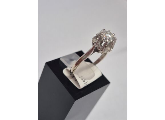 Image Bague Solitaire Or gris Diamant