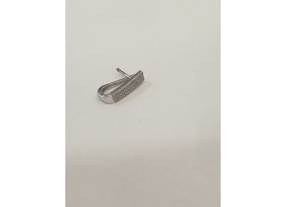Image Boucles d'oreilles Or blanc Pierre blanche