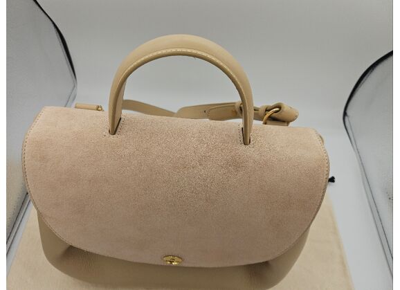 Image Sac à main POLENE Porté croisé Cuir grainé Beige