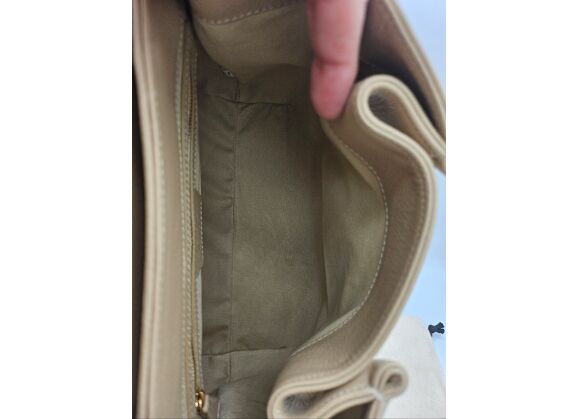 Image Sac à main POLENE Porté croisé Cuir grainé Beige
