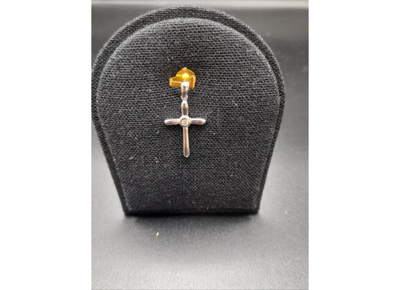 Image Pendentif Croix Or jaune Or blanc Diamant
