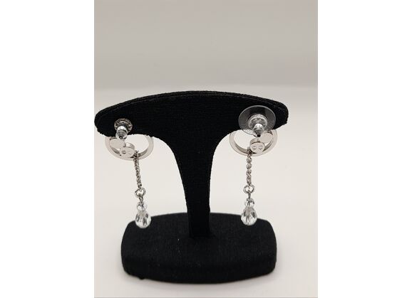Image Boucles d'oreilles Plaqué argent Cristal