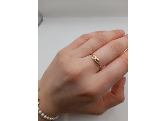 Image Bague Or jaune Oxyde de zirconium