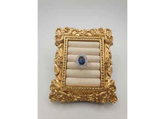 Image Bague Or blanc Saphir Diamant