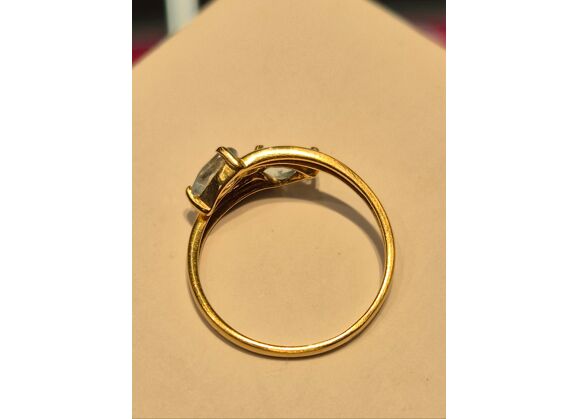 Image Bague Or jaune Aigues-marines