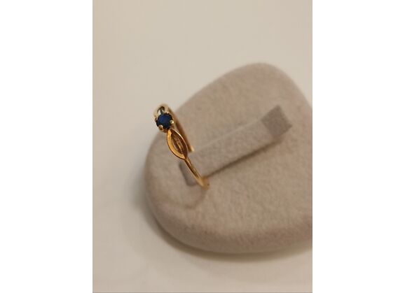Image Bague Or rose Pierre bleue