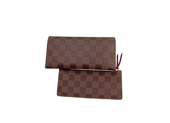 Image Portefeuille LOUIS VUITTON Joséphine Cuir Marron/rouge