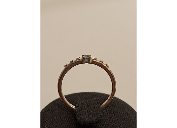 Image Bague Or blanc Diamant Saphir