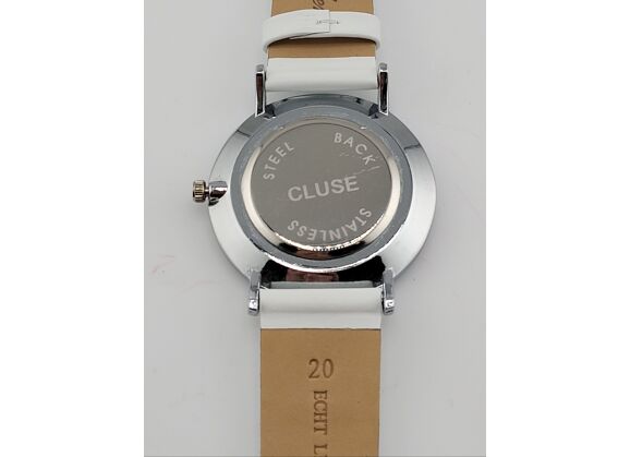 Image Montre Femme CLUSE Montre cluse bracelet blanc Cuir Blanc 44 mm
