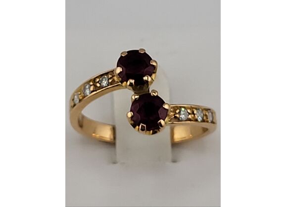 Image Bague Or jaune Rubis Diamant