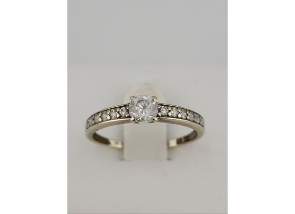 Image Bague Or blanc Oxyde de zirconium Oxyde de zirconium
