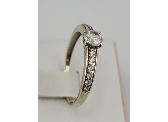 Image Bague Or blanc Oxyde de zirconium Oxyde de zirconium
