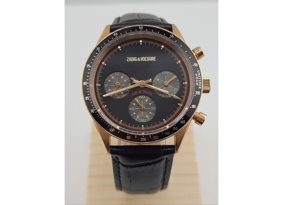 Image Montre Femme ZVM115 Cuir Noir 36 mm