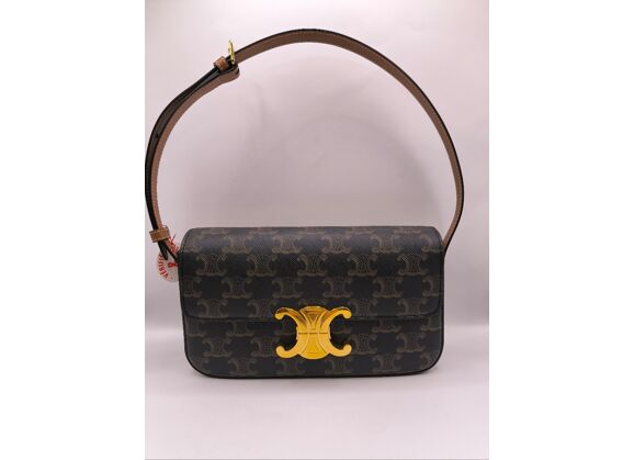 Image Sac à main CELINE Shoulder Bag Claude Porté épaule Toile enduite Marron