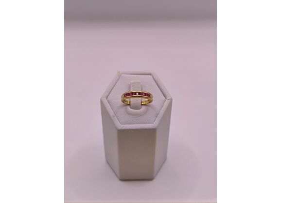 Image Bague Alliance Or jaune Rubis