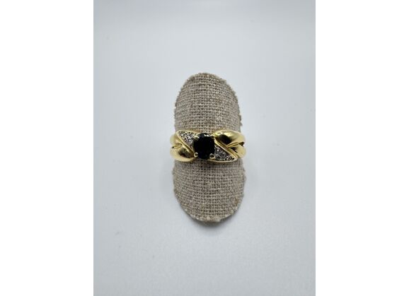 Image Bague Or jaune Saphir Diamant