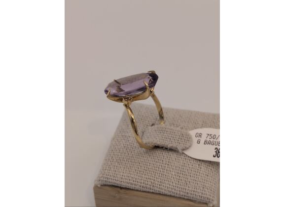 Image Bague Solitaire Or jaune Améthyste