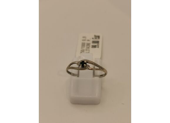 Image Bague Solitaire Or blanc Saphir