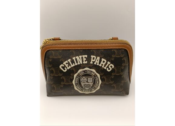 Image Sac à main Triomphe Porté croisé Toile Marron