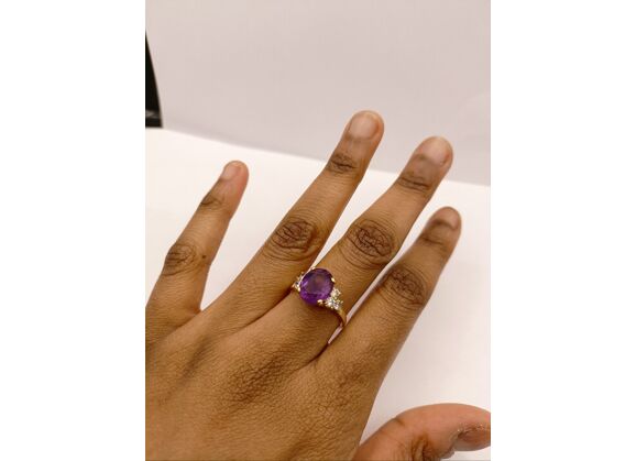 Image Bague Or jaune Améthyste