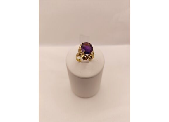 Image Bague Or jaune Améthyste