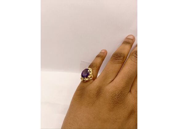 Image Bague Or jaune Améthyste