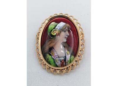 Image Broche Or empierré NON SIGNE Or jaune Sans