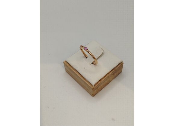 Image Bague Or rose Pierre rose Diamant