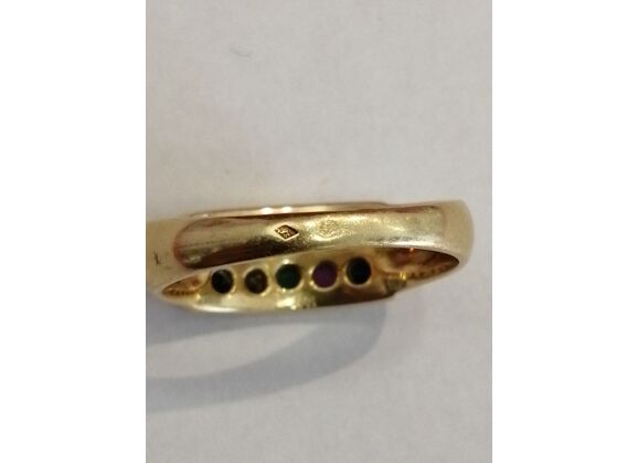 Image Bague Or jaune diamant / rubis /émeraude / Saphir Emeraude