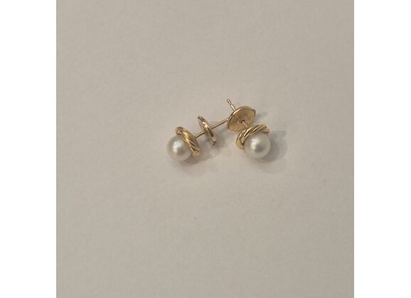 Image Boucles d'oreilles Or jaune Perle Sans