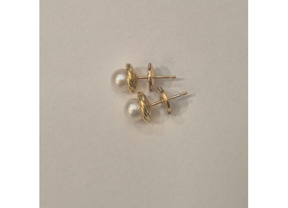 Image Boucles d'oreilles Or jaune Perle Sans