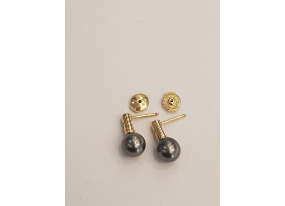 Image Boucles d'oreilles Or jaune Perle Diamant