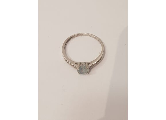Image Bague Or blanc Oxyde de zirconium Sans