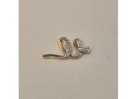 Image Pendentif Or jaune Or blanc Moissanites