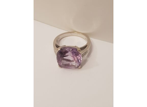 Image Bague Or blanc Améthyste Améthyste