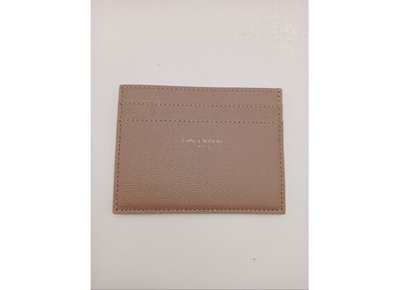 Image Portefeuille SAINT LAURENT Porte carte Cuir Beige