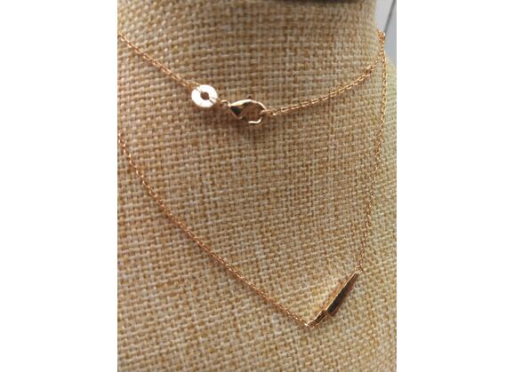 Image Collier Plaqué or Pierre blanche