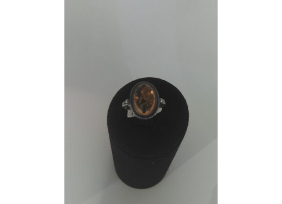 Image Bague Argent Ambre