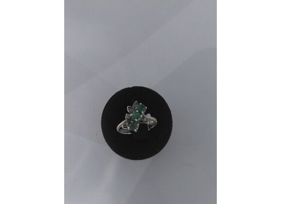 Image Bague Argent Pierre verte