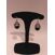 Image Boucles d'oreilles Argent Pierre noire