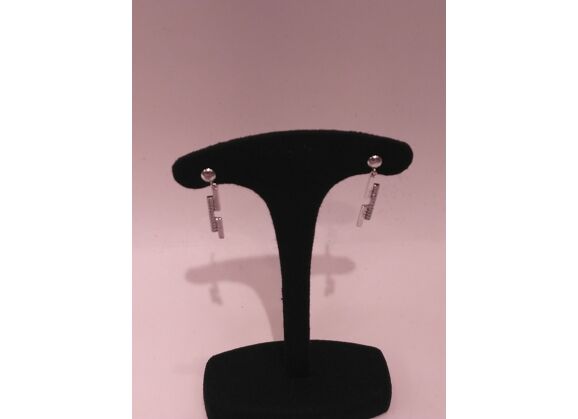 Image Boucles d'oreilles Argent Pierre blanche