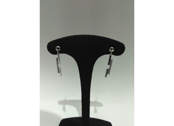 Image Boucles d'oreilles Argent Pierre blanche