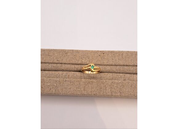 Image Bague Or jaune Emeraude
